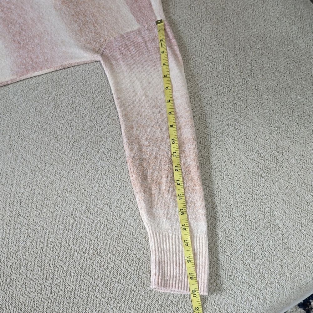 American Eagle Ombre Stripes Cream Mauve Tan Pink Cowl Neck Oversized Sweater-XS - Picture 11 of 13
